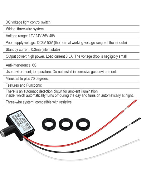 Paquete de 10 Interruptores de Luz con Sensor Fotoeléctrico 220V