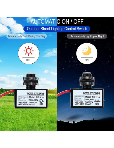 Paquete de 10 Interruptores de Luz con Sensor Fotoeléctrico 220V