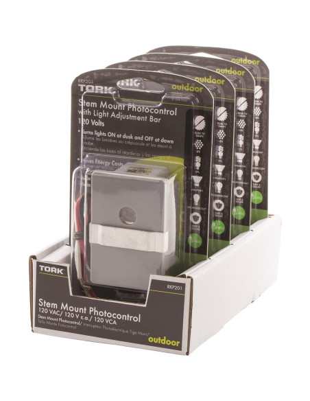 Control Fotocélula Exterior TORK RKP201 120V con Ajuste de Luz