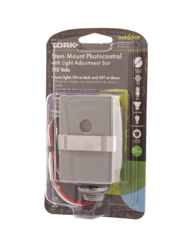 Control Fotocélula Exterior TORK RKP201 120V con Ajuste de Luz