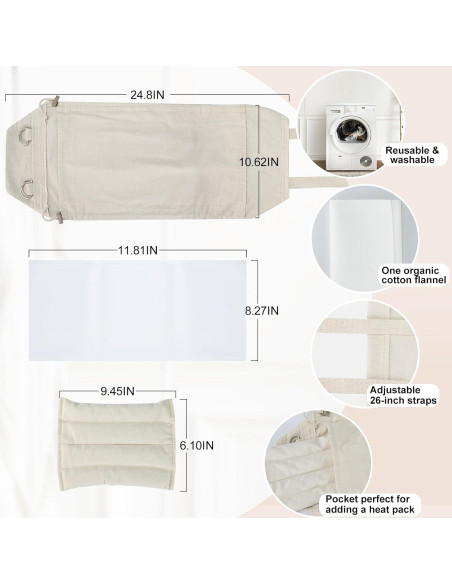 Compresa de Aceite de Ricino GLEFLE Ajustable 66-117 cm