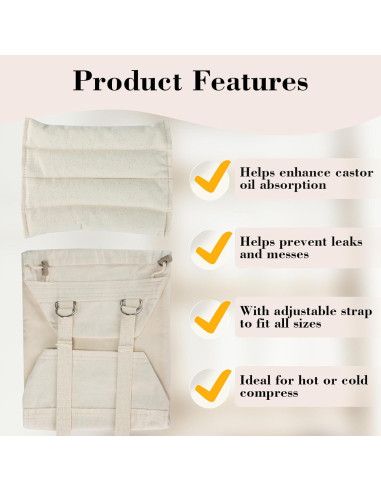 Compresa de Aceite de Ricino GLEFLE Ajustable 66-117 cm