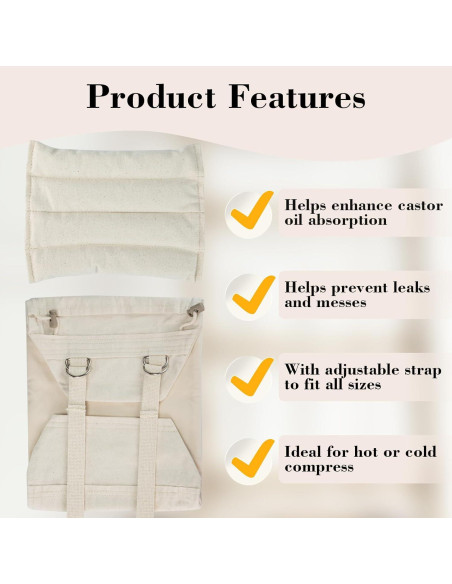 Compresa de Aceite de Ricino GLEFLE Ajustable 66-117 cm