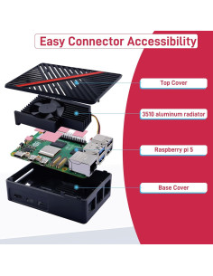Caja GeeekPi para Raspberry Pi 5 con Ventilador Armor Lite V5 2
