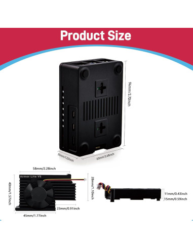 Caja GeeekPi para Raspberry Pi 5 con Ventilador Armor Lite V5