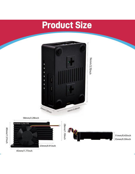 Caja GeeekPi para Raspberry Pi 5 con Ventilador Armor Lite V5