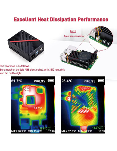 Caja GeeekPi para Raspberry Pi 5 con Ventilador Armor Lite V5