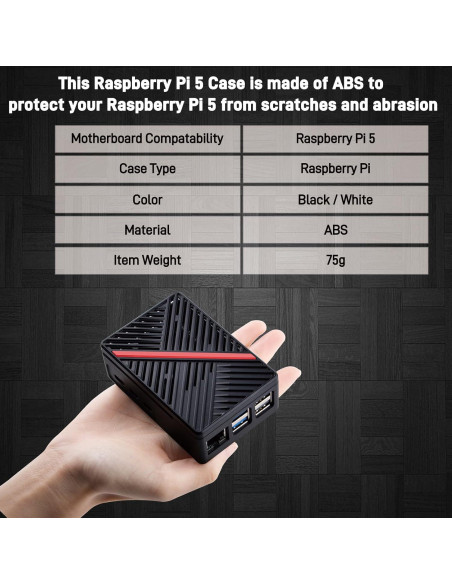 Caja GeeekPi para Raspberry Pi 5 con Ventilador Armor Lite V5