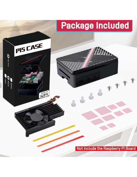 Caja GeeekPi para Raspberry Pi 5 con Ventilador Armor Lite V5