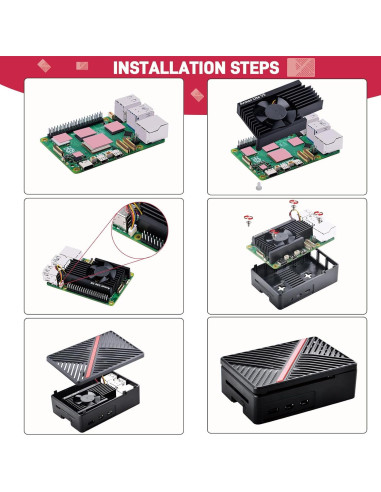 Caja GeeekPi para Raspberry Pi 5 con Ventilador Armor Lite V5