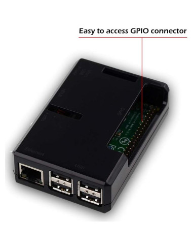 Caja Protectora ABS para Raspberry Pi 3B+/3B/2B - Negra