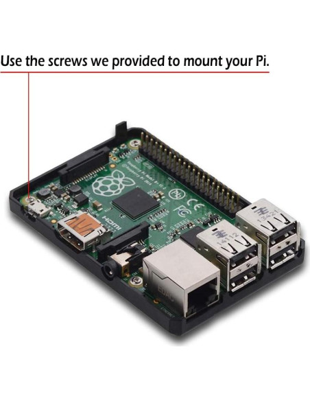 Caja Protectora ABS para Raspberry Pi 3B+/3B/2B - Negra