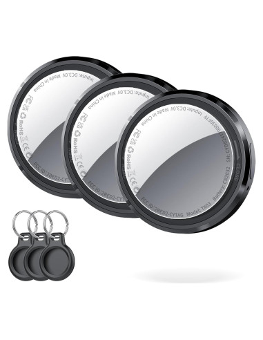 Etiquetas de Rastreo Bluetooth QCOQ - Paquete de 3, Negro