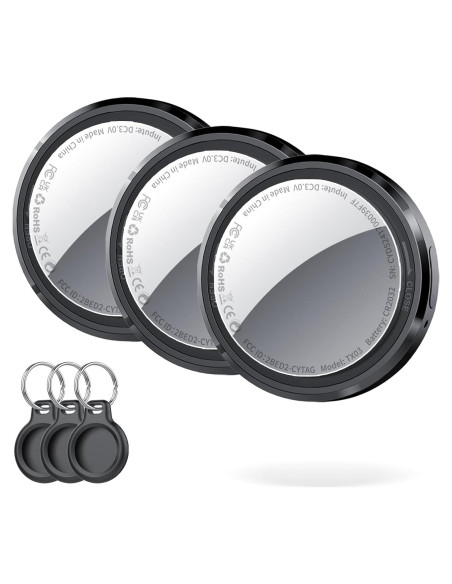 Etiquetas de Rastreo Bluetooth QCOQ - Paquete de 3, Negro