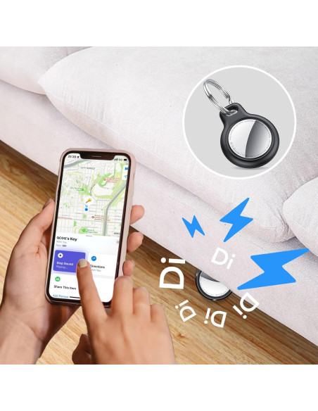 Etiquetas de Rastreo Bluetooth QCOQ - Paquete de 3, Negro