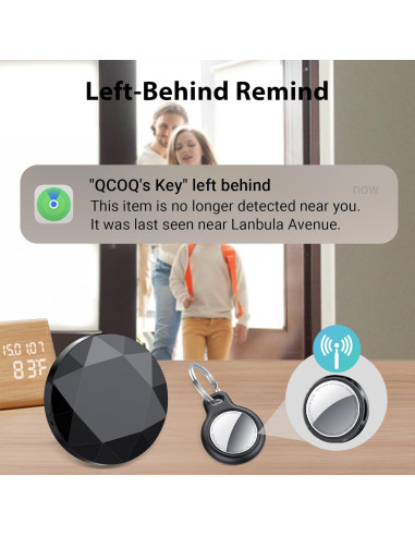 Etiquetas de Rastreo Bluetooth QCOQ - Paquete de 3, Negro