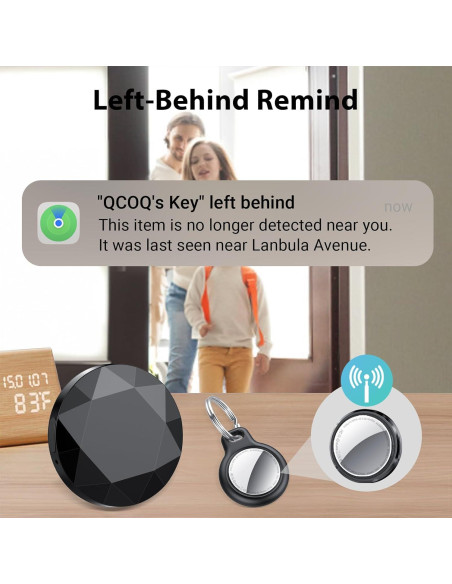 Etiquetas de Rastreo Bluetooth QCOQ - Paquete de 3, Negro