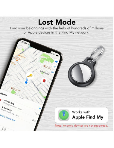 Etiquetas de Rastreo Bluetooth QCOQ - Paquete de 3, Negro