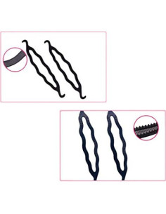 Juego de 6 Creadores de Moño de Cabello UPSTORE - Plástico Negro 2