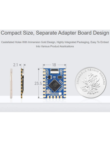 Placa RP2040-Tiny Waveshare, Microcontrolador Doble Núcleo