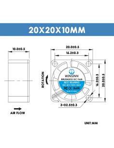 Ventilador 20mm 5V WINSINN con Rodamiento Hidráulico 12000 RPM 2