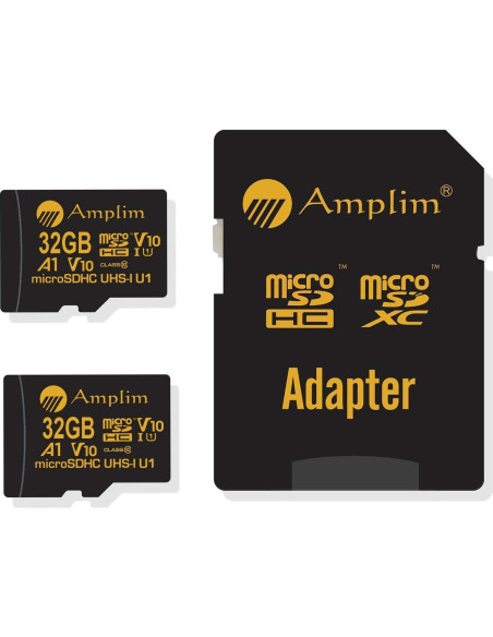 Tarjeta Micro SD Amplim 32GB Clase 10 UHS-I V10 con Adaptadores
