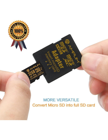 Tarjeta Micro SD Amplim 32GB Clase 10 UHS-I V10 con Adaptadores