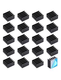 20 Disipadores de Calor Aluminio 9x9x5mm Manesi con Cinta 3M
