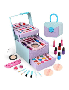 Conjunto de Maquillaje Lavable Merabufa para Niñas 45 Piezas