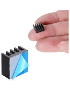 20 Disipadores de Calor Aluminio 9x9x5mm Manesi con Cinta 3M 2