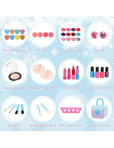 Conjunto de Maquillaje Lavable Merabufa para Niñas 45 Piezas 2