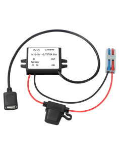 Convertidor Buck MZHOU 10-60V a 5V 3A IP67 para coche