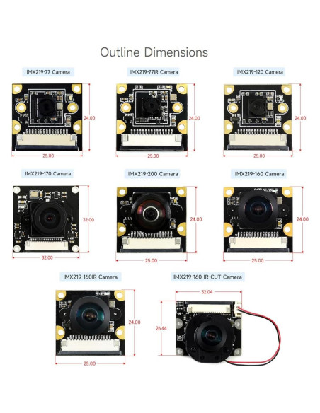 Cámara IMX219-160 Waveshare 8MP 160 FOV para Raspberry Pi 5