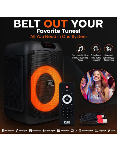 Altavoz Bluetooth Pyle PPHP8496BG 100W con Bolsa de Transporte