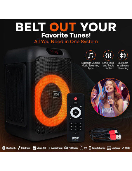 Altavoz Bluetooth Pyle PPHP8496BG 100W con Bolsa de Transporte