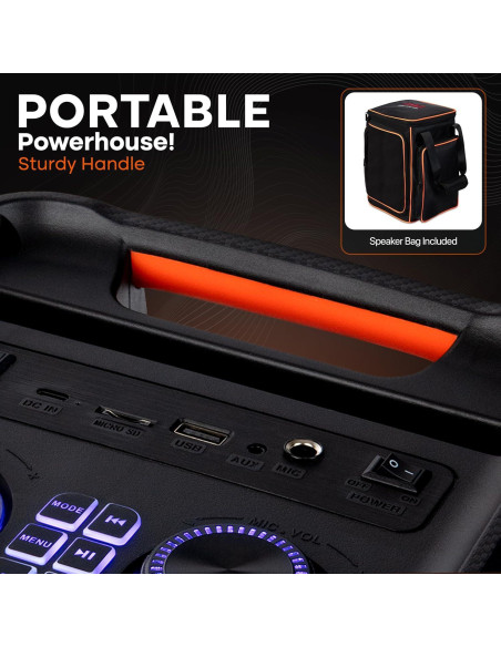 Altavoz Bluetooth Pyle PPHP8496BG 100W con Bolsa de Transporte