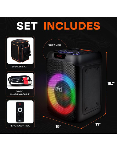 Altavoz Bluetooth Pyle PPHP8496BG 100W con Bolsa de Transporte