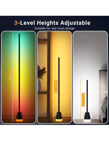 Lámpara de Pie RGB Inteligente KPEPIX - LED 1600 Lúmenes