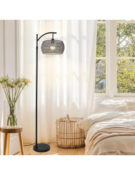 Lámpara de Pie Boho Eyassi con Control Remoto y Bombilla LED 9W