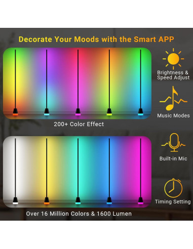 Lámpara de Pie RGB Inteligente KPEPIX - LED 1600 Lúmenes
