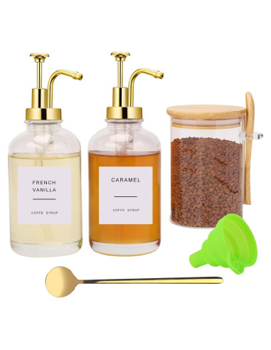 Set de Dispensadores de Jarabe para Bar de Café - 2 Pcs 500 ml