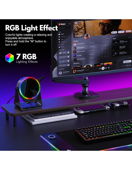 Altavoz Inalámbrico GIM 4 en 1 con Luz RGB y Soporte Ajustable