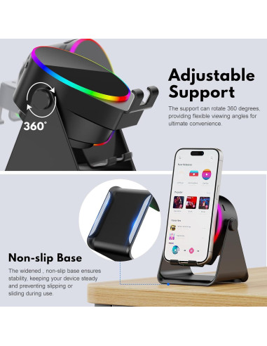 Altavoz Inalámbrico GIM 4 en 1 con Luz RGB y Soporte Ajustable