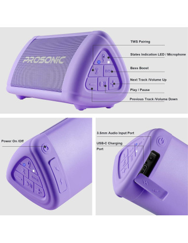 Altavoz Inalámbrico Bluetooth Prosonic BT3 10W Resistente al Agua