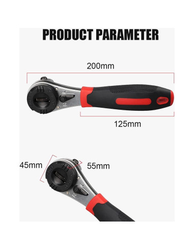 Kit Llave de Carraca Ajustable CMTOOL 6-22mm Mango Antideslizante