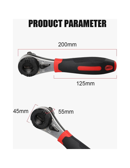 Kit Llave de Carraca Ajustable CMTOOL 6-22mm Mango Antideslizante