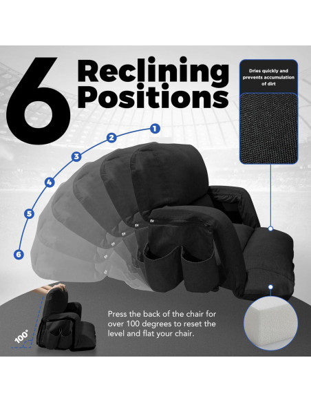 Sillas de Gradas Anchas y Reclinables yeyeeyyee - 57.15 cm Negro