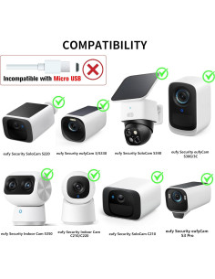 Cable de Alimentación 7.5m para Eufy SoloCam y EufyCam 2