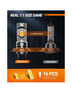 Bombillas H7 SEALIGHT 60000LM Luz Antiniebla 6500K - Paquete de 2 2