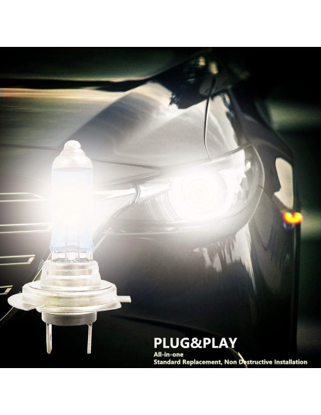 Paquete de 4 Bombillas Halógenas H7 12V 55W VEXONEYE 5000K